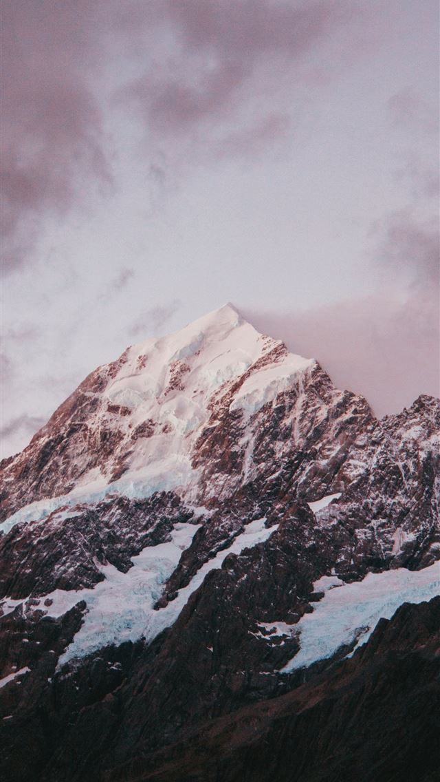mountain covered by snow iPhone wallpaper 