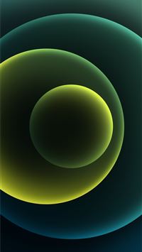 Colorful iPhone 12 Stock wallpaper Orbs Green Dark wallpaper