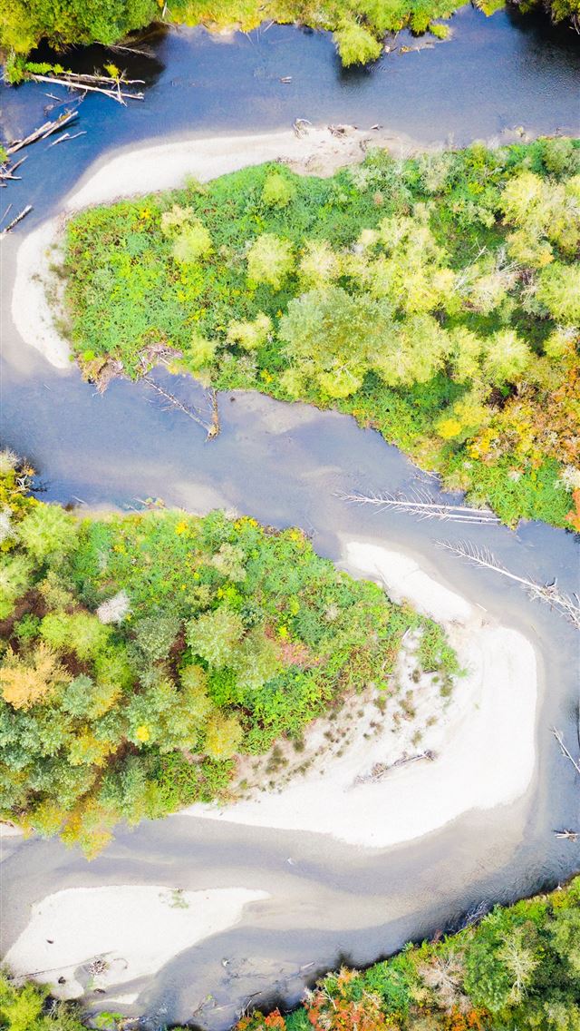 640x1136 aerial photography of river surrounded by trees - usa iPhone Wallpaper