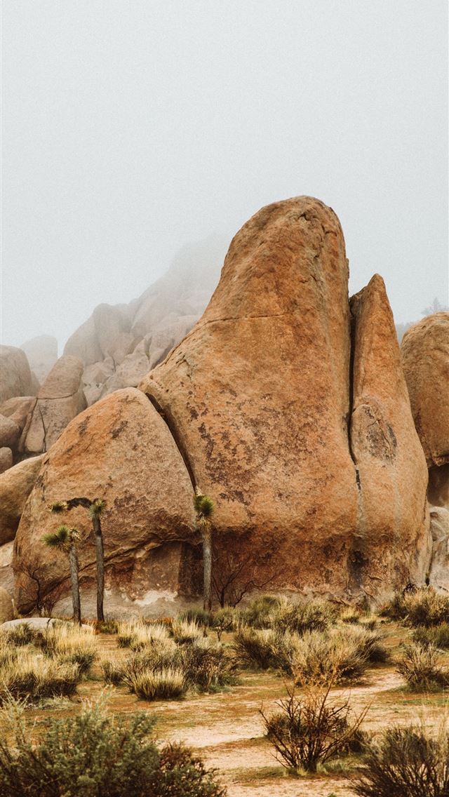 640x1136 brown rock formation under white sky during daytim... -  iPhone Wallpaper