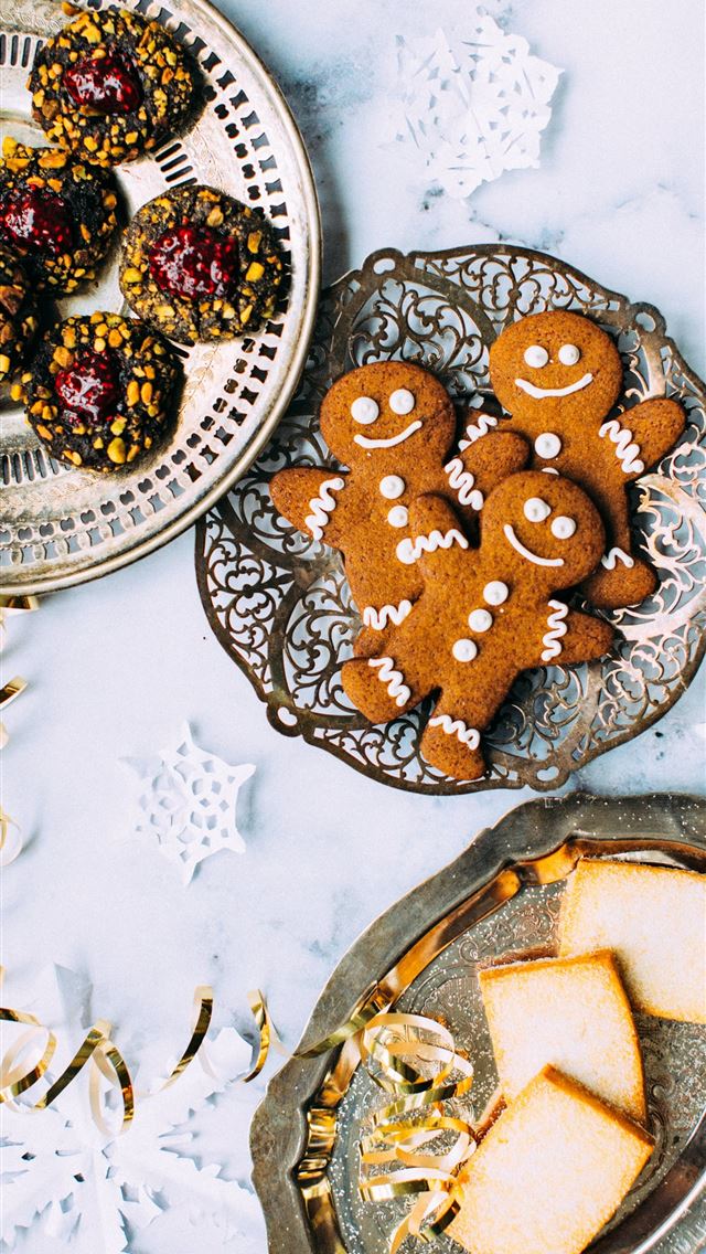 640x1136 three plates of assorted pastries on plates - holiday iPhone Wallpaper