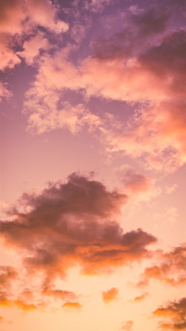 640x1136 photo of cumulus clouds during golden hour - pink iPhone Wallpaper