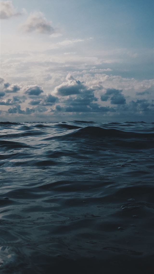 640x1136 sea under white clouds during daytime - grey iPhone Wallpaper