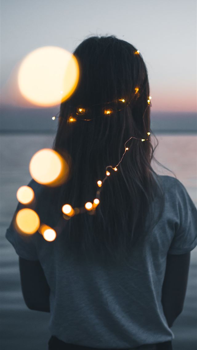 640x1136 woman wearing white shirt facing the ocean photo d... - russia iPhone Wallpaper