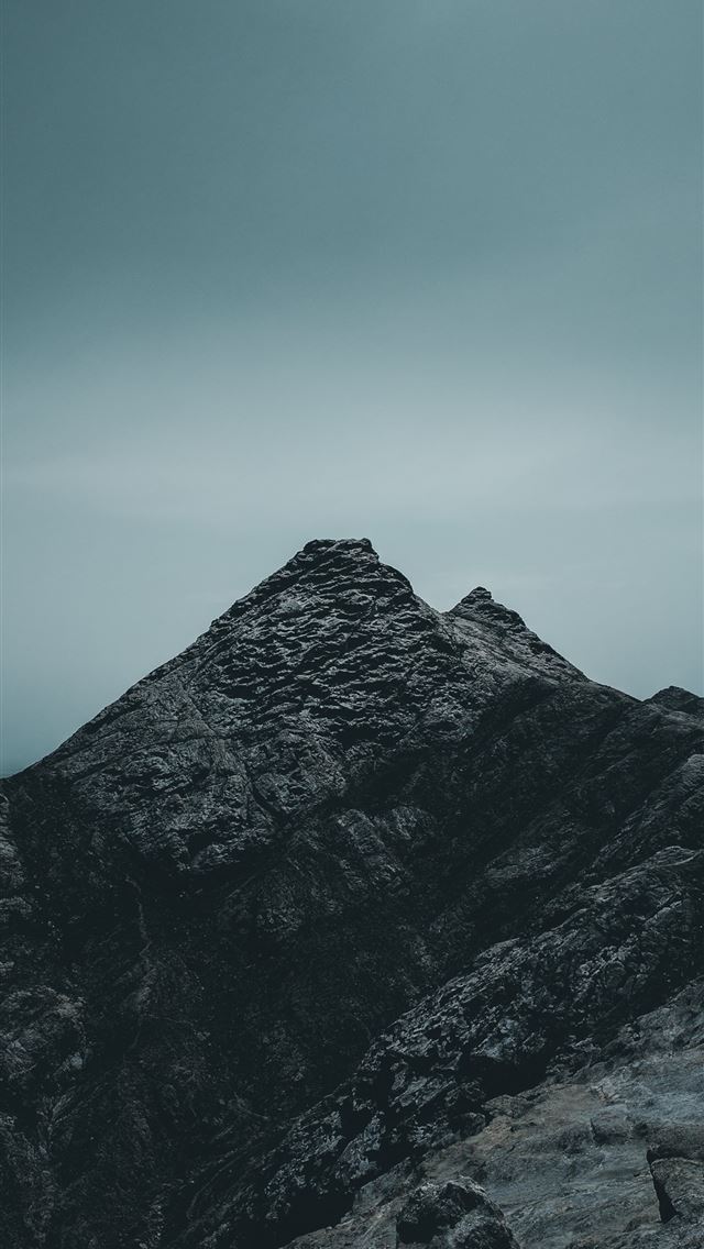 640x1136 rock mountain under cloudy sky - mountain iPhone Wallpaper