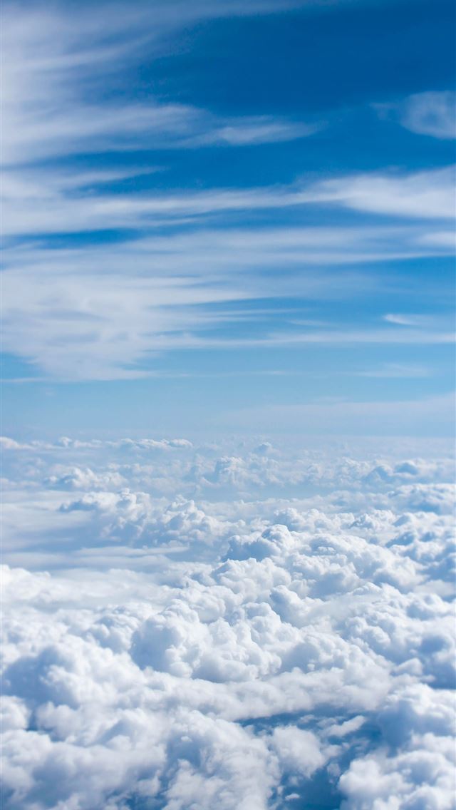 640x1136 above cloud photo of blue skies - clouds iPhone Wallpaper