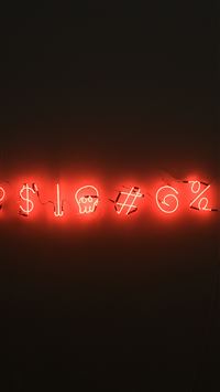 red LED signage wallpaper