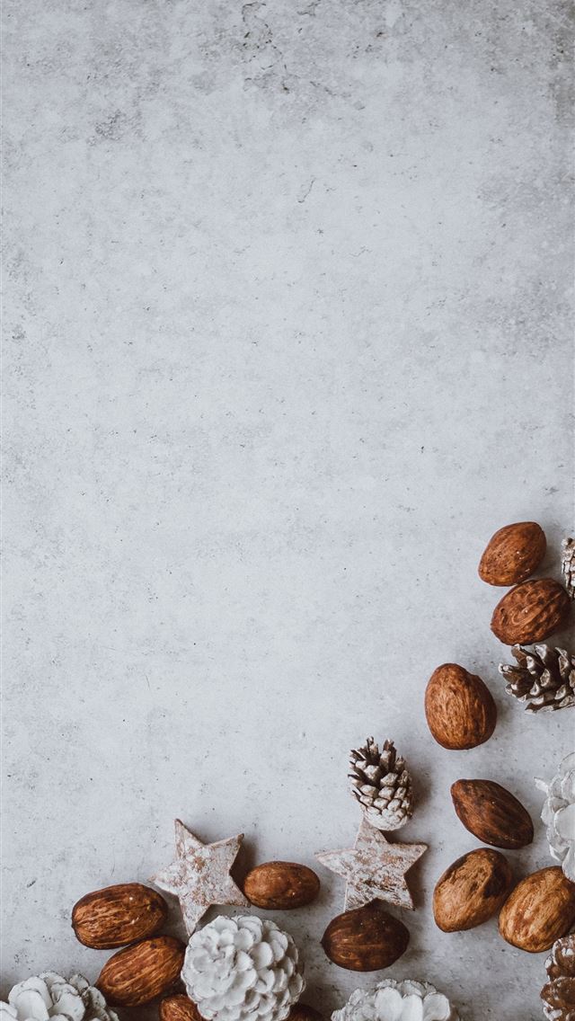 brown nuts and pinecone lot iPhone wallpaper 