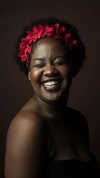 smiling woman wearing black top wallpaper
