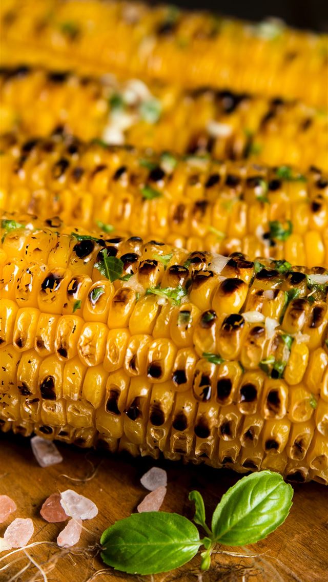 640x1136 selective focus photography of grilled corns - yellow iPhone Wallpaper
