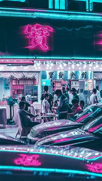 people walking near building wallpaper