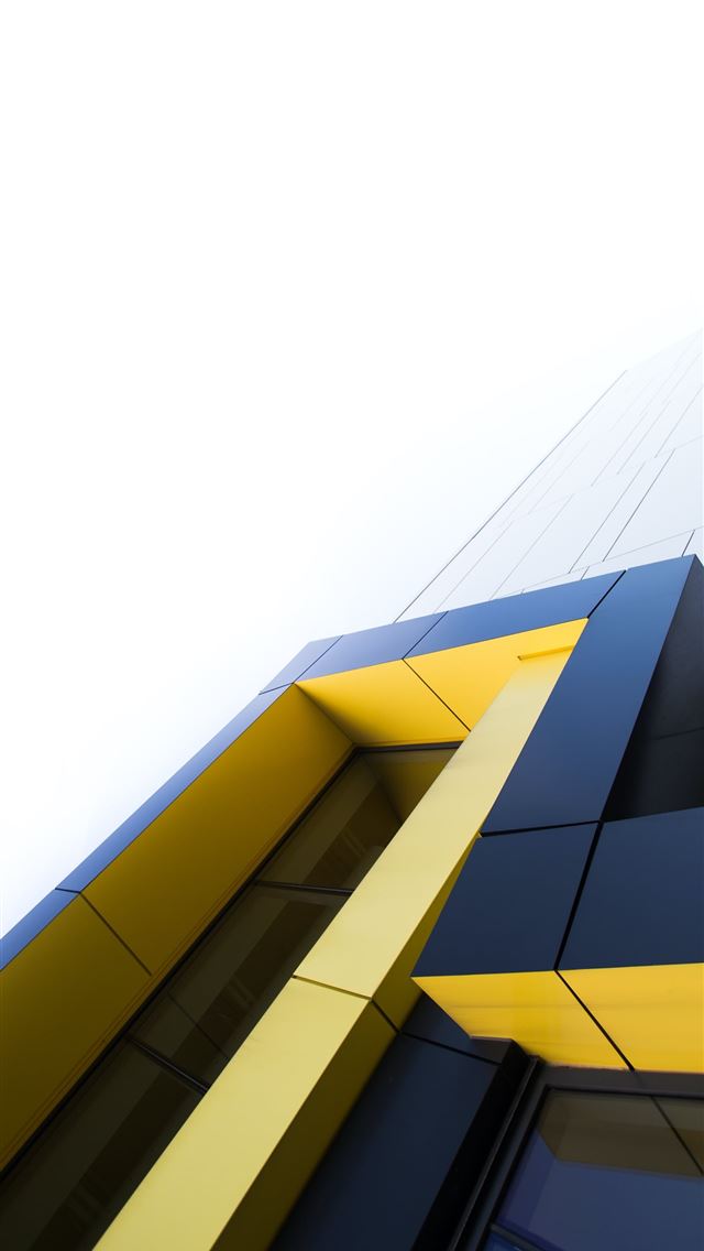 640x1136 black and yellow building under white clouds - instagram iPhone Wallpaper