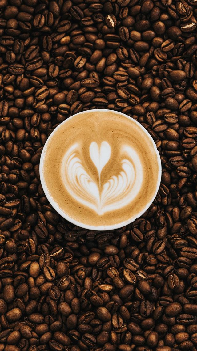 640x1136 top view photography of heart latte coffee - coffee iPhone Wallpaper
