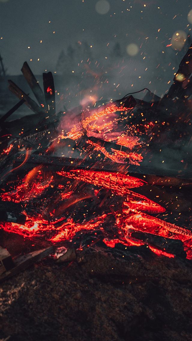 640x1136 wood lumbers on fire - mountain iPhone Wallpaper