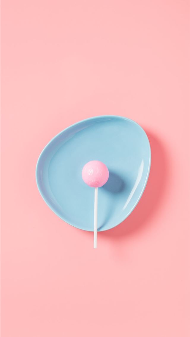 lollipop in blue plate iPhone wallpaper 