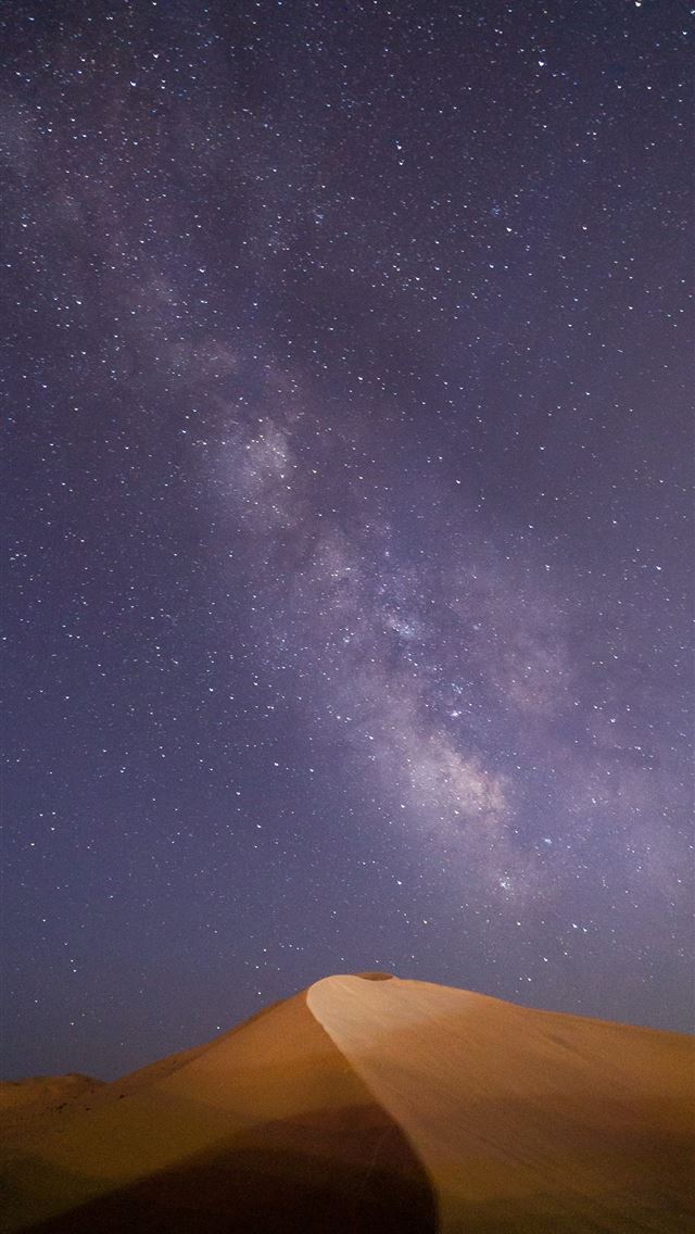 640x1136 desert under milky way - night iPhone Wallpaper