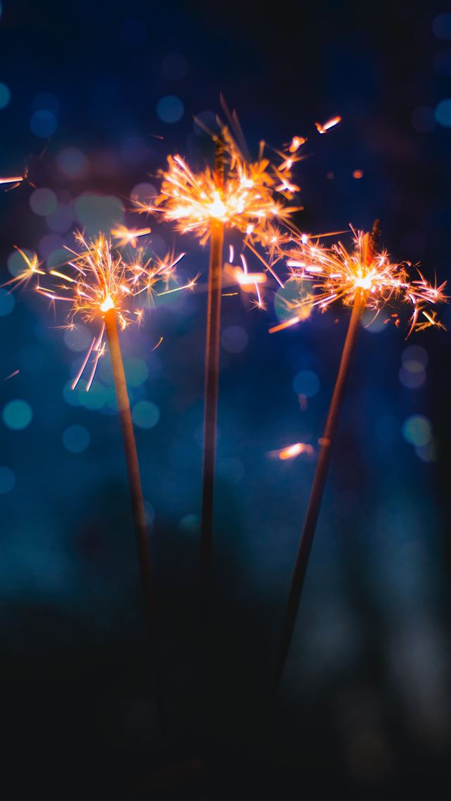 640x1136 three sparkler sticks - night iPhone Wallpaper