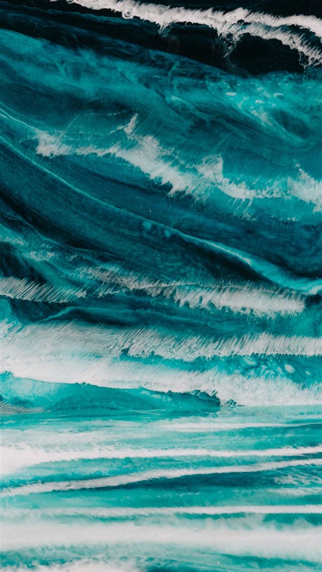 640x1136 blue and white abstract painting - ocean iPhone Wallpaper