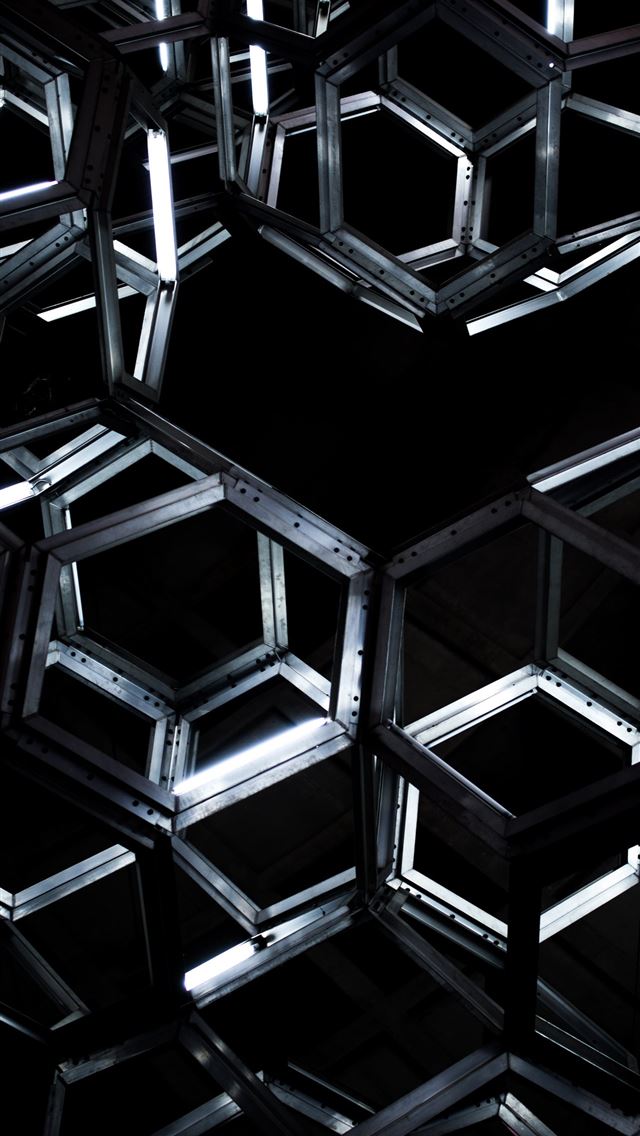 geometric black metal hanging decor iPhone wallpaper 
