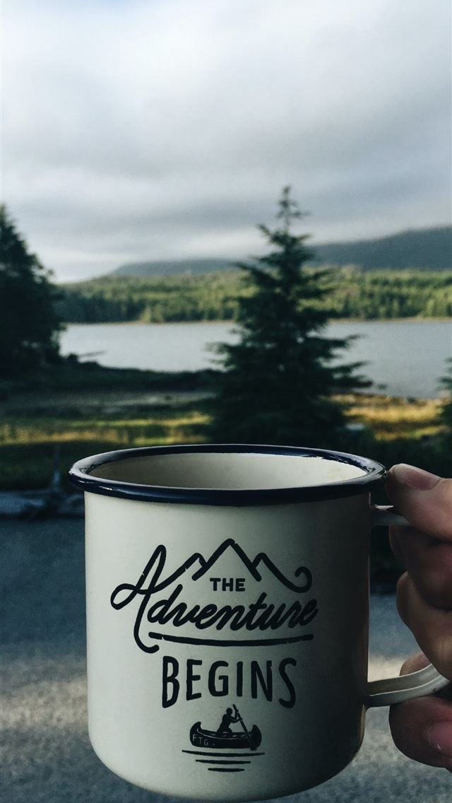 640x1136 person holding cup with body of water background - canada iPhone Wallpaper