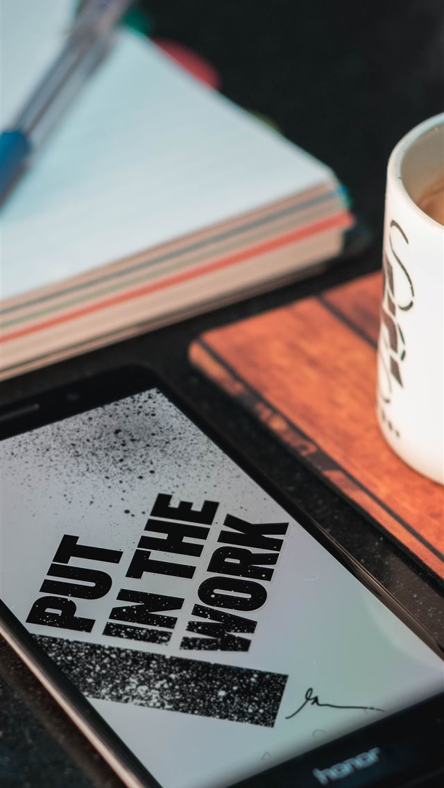 640x1136 Honor smartphone beside mug and paper with pen - phone iPhone Wallpaper