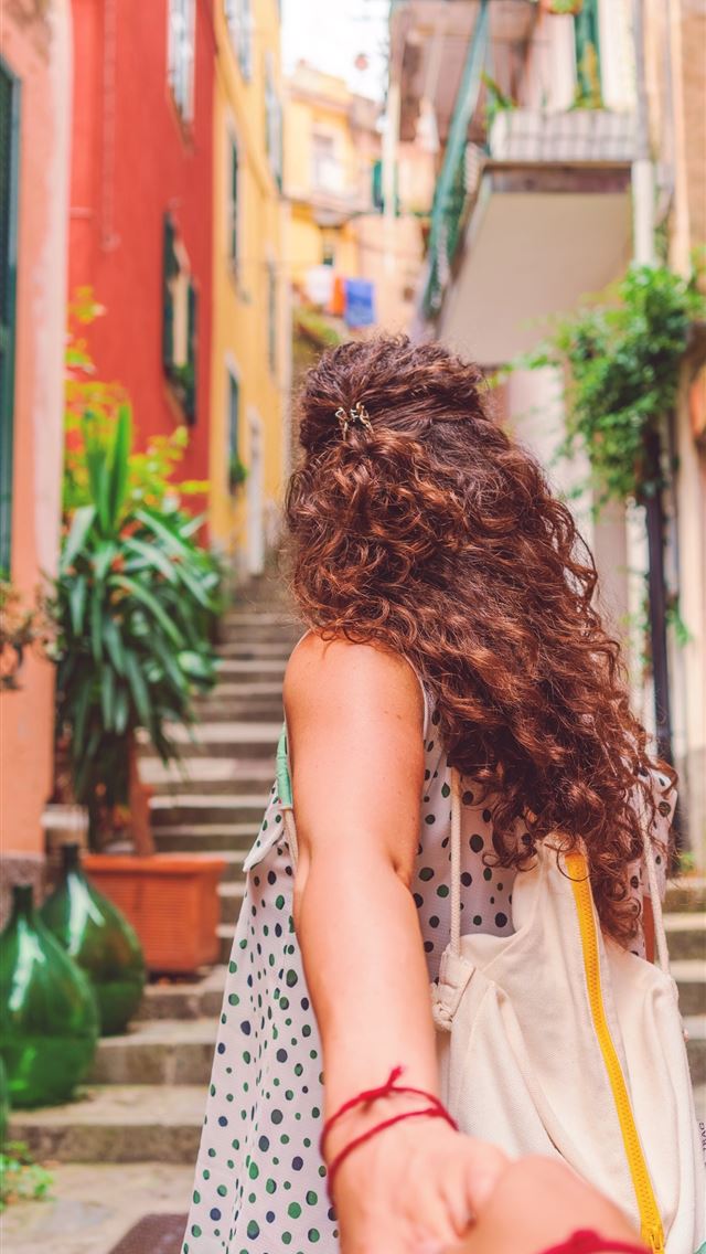 640x1136 woman holding person's hand walking on gray concre... - italy iPhone Wallpaper