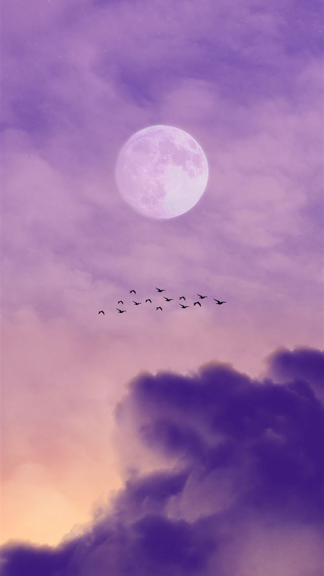 640x1136 full moon over clouds during night time - moon iPhone Wallpaper