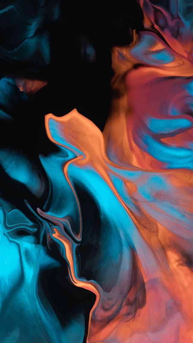 640x1136 blue and black abstract painting - cyan iPhone Wallpaper