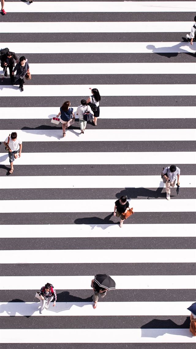 640x1136 aerial view photography of group of people walking... - japan iPhone Wallpaper