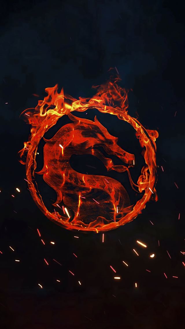 640x1136 mortal kombat fire logo 4k - artstation iPhone Wallpaper