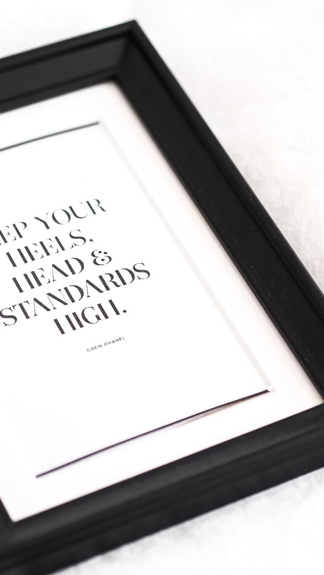 black wooden frame with white text iPhone wallpaper 