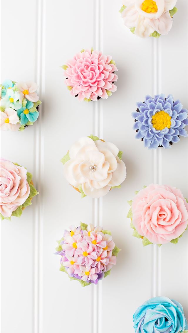 640x1136 flower cupcakes on white surface - ottawa iPhone Wallpaper