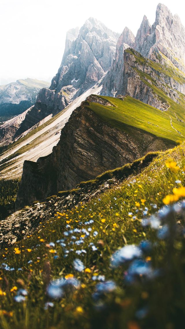 640x1136 green grass and gray rocky mountain during daytime - mountain iPhone Wallpaper