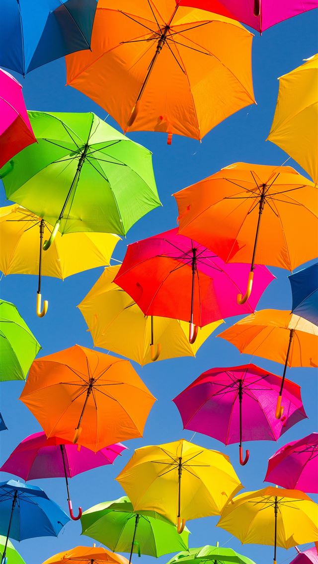 640x1136 person taking photo of assorted color umbrellas - pensacola iPhone Wallpaper