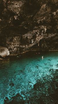 photography of people swims on body of water with ... wallpaper