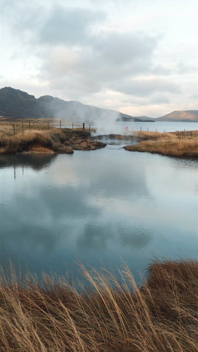 640x1136 lake near mountain under cloudy sky at daytime - lake iPhone Wallpaper