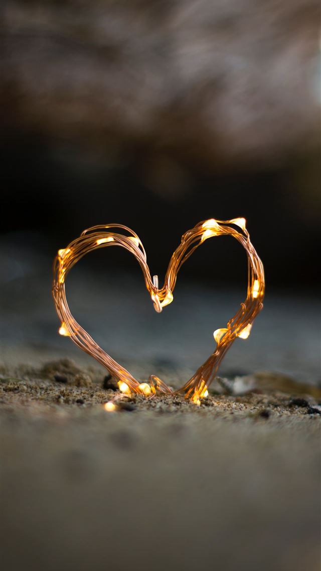 640x1136 close up photography of heart shaped fairy lite on... - heart iPhone Wallpaper