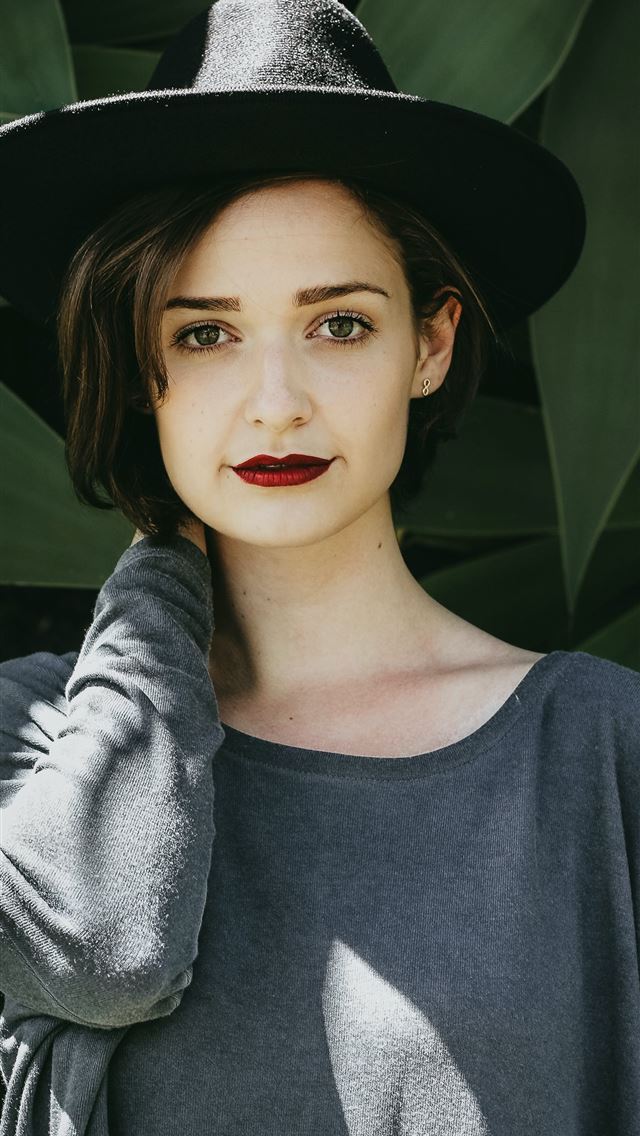 640x1136 woman standing near trees wearing black hat - lovely iPhone Wallpaper