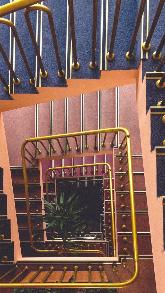 640x1136 aerial photo of empty spiral stair - retro iPhone Wallpaper