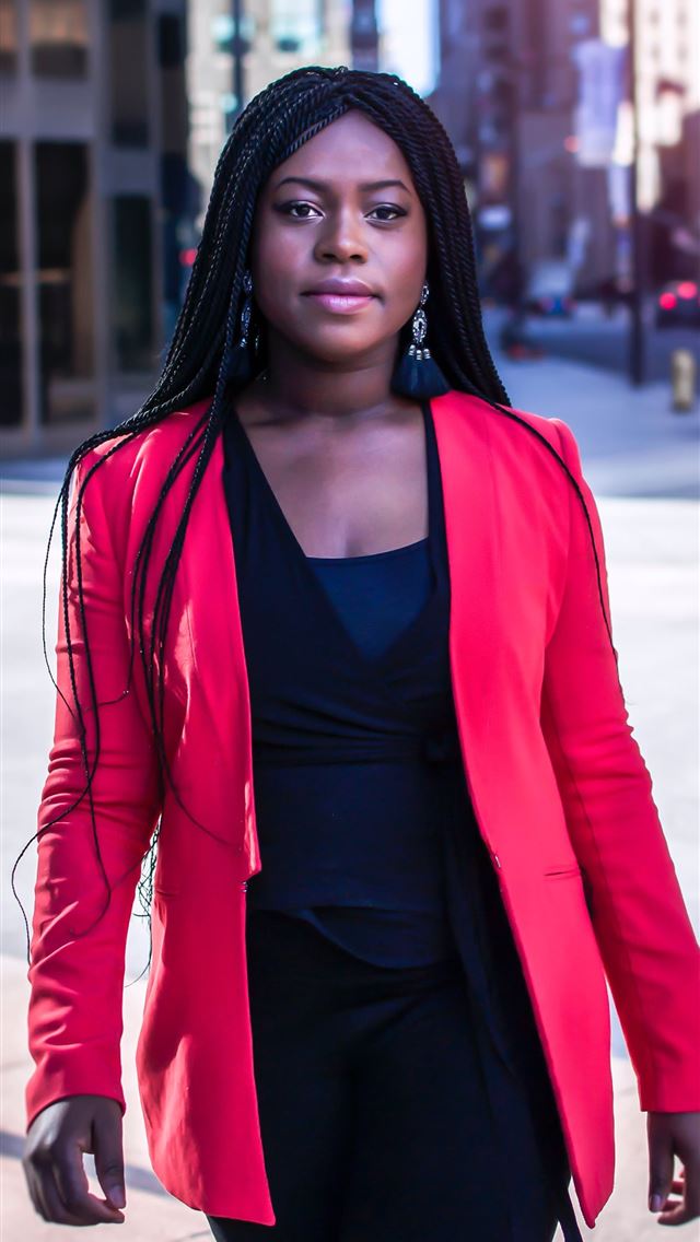 640x1136 woman walking near city - toronto iPhone Wallpaper