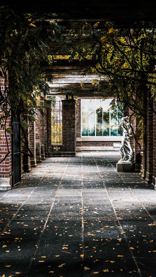 640x1136 brown brick hallway - textures iPhone Wallpaper