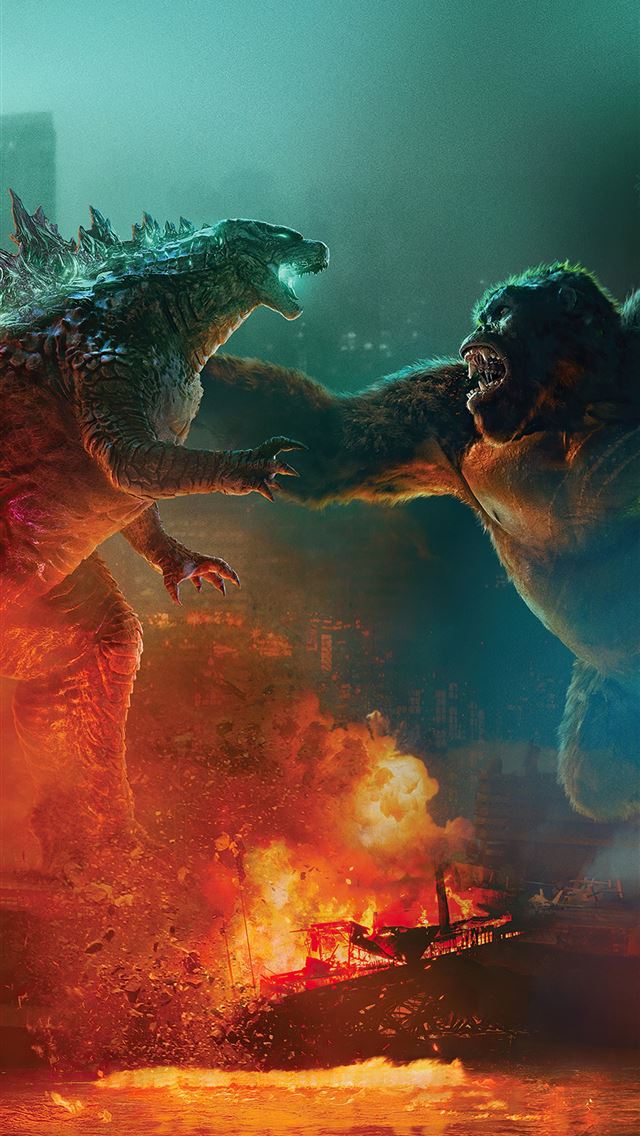 640x1136 godzilla vs kong fight 5k - king kong iPhone Wallpaper