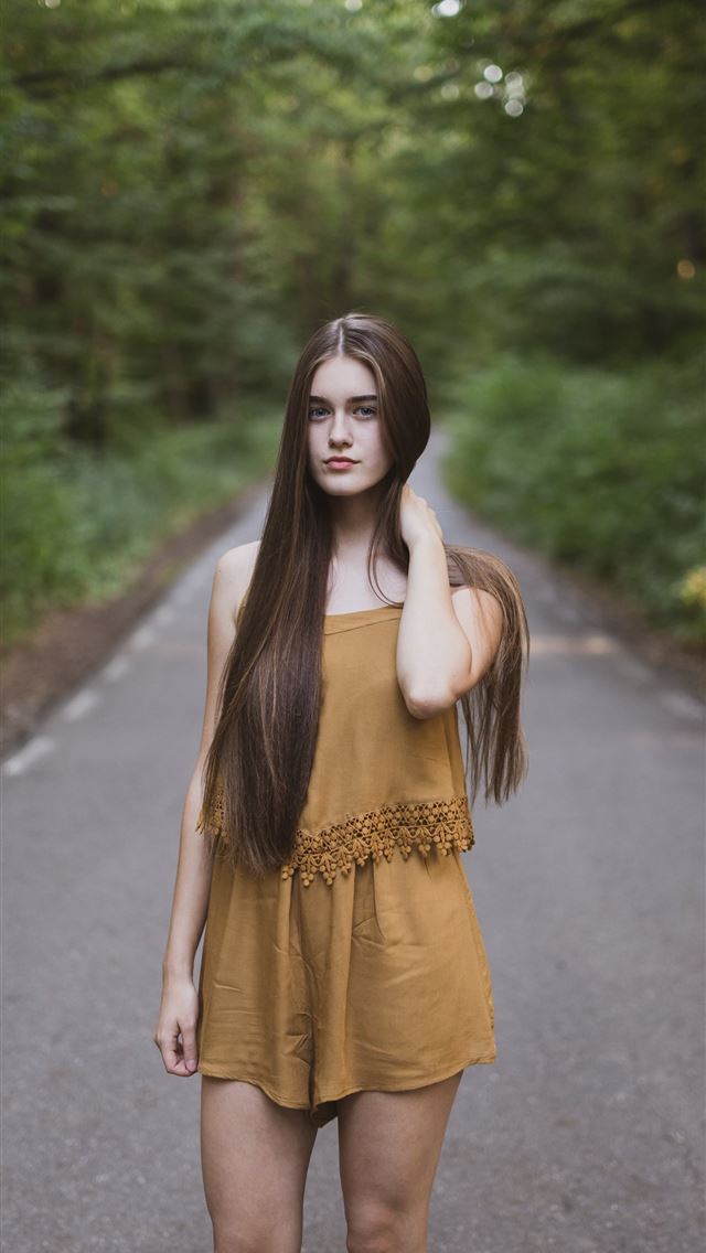 640x1136 woman standing at highway - girls iPhone Wallpaper
