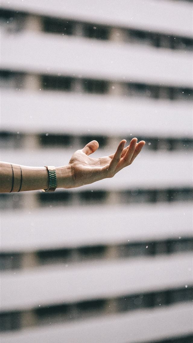 640x1136 person standing beside building - rain iPhone Wallpaper