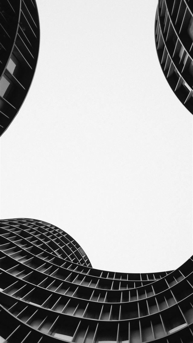 640x1136 grayscale photo of low angle view of building - modern iPhone Wallpaper