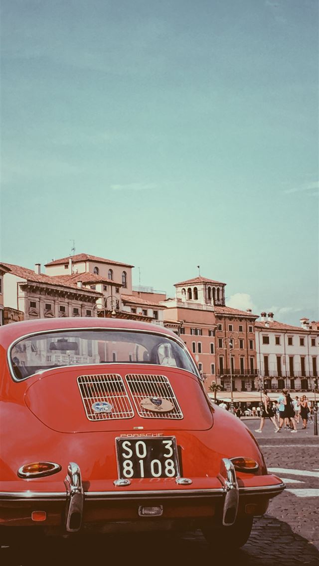 red Volkswagen Beetle iPhone wallpaper 