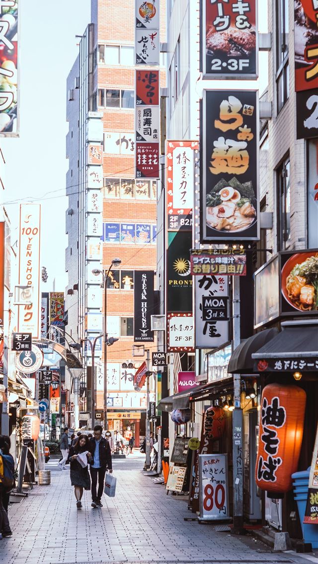 640x1136 assorted signages on buildings - shinjuku iPhone Wallpaper