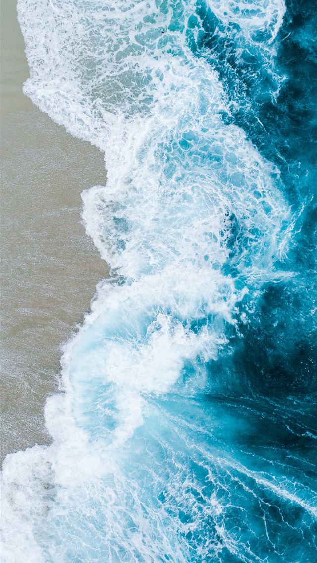 640x1136 body of water on beach shore - wave iPhone Wallpaper