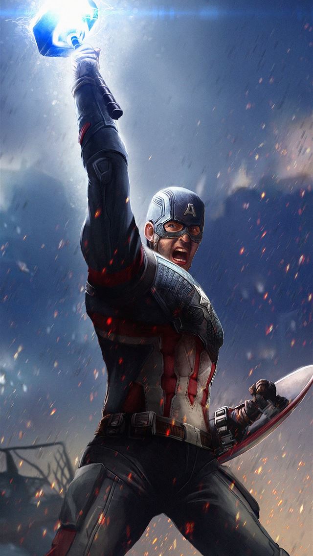 1284x2778 330520 Captain America Mjolnir Hammer Lightning Av... - captain america iPhone Wallpaper