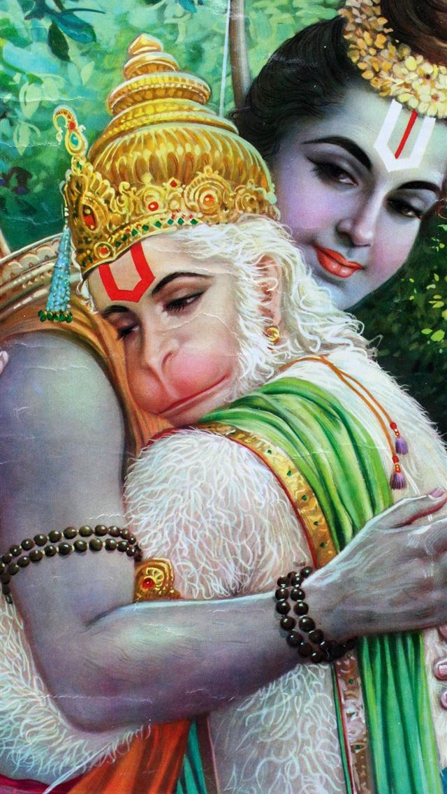 1284x2778 Ram And Hanuman Cave -  iPhone Wallpaper
